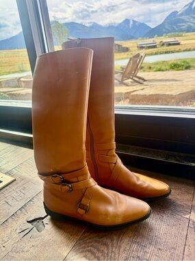Tod’s Tall Leather Riding Boots - Tan